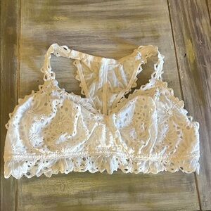 Aerie Ivory Floral Lace Bralette